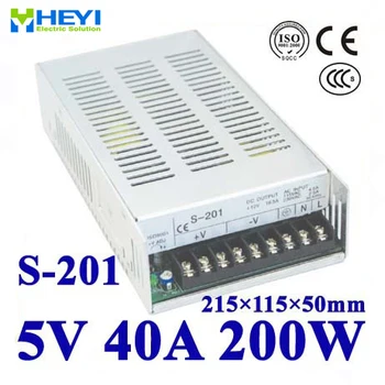 

single output switching power supply 5V 40A 100~120V/200~240V AC input LED power supply 200W