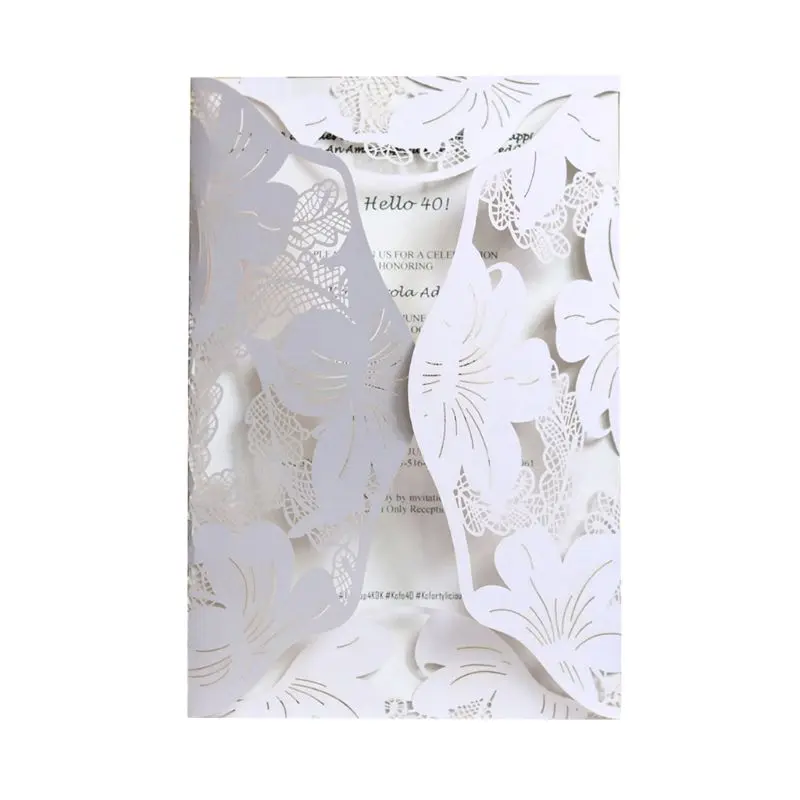  20pcs Wedding Invitation Cards Laser Cut Party Invitations with Blank Inner Kraft Card Inserts for  - 4.00007E+12