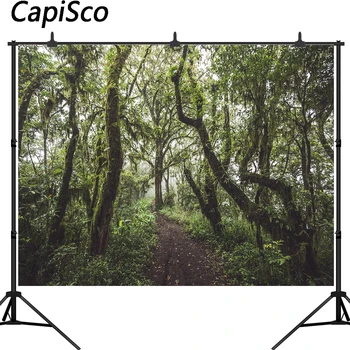 

Capisco Forest Backdrops Green Jungle Tree Grass Mystery Way Party Natural View Photography Backdrops Photocall Photo Studio