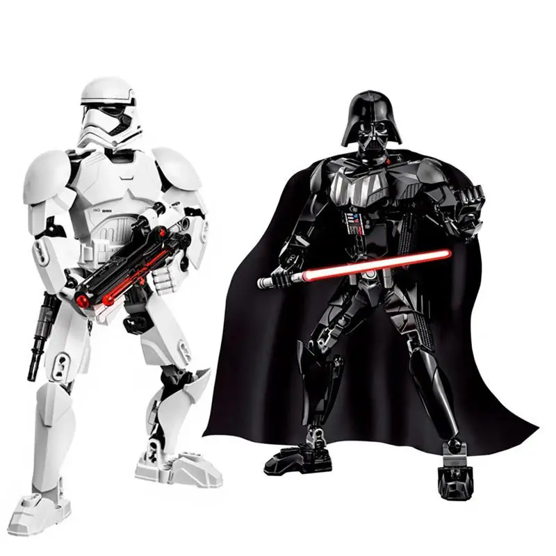 

Star Wars Buildable Figure Building Block Stormtrooper Darth Vader Kylo Ren Chewbacca Boba Jango Fett Action Figure Toy For Kids