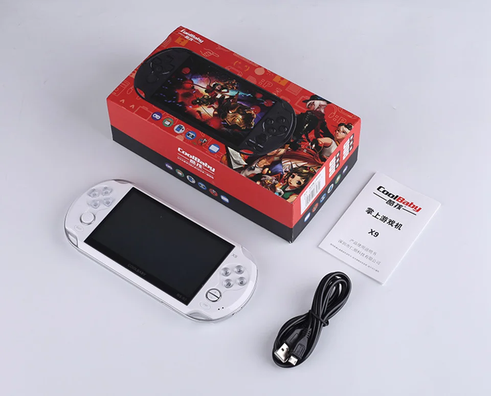 Nostalgic NES Handheld Game Console CoolBaby X9 Video Game Player 5.1inch large screen built-in 3000games