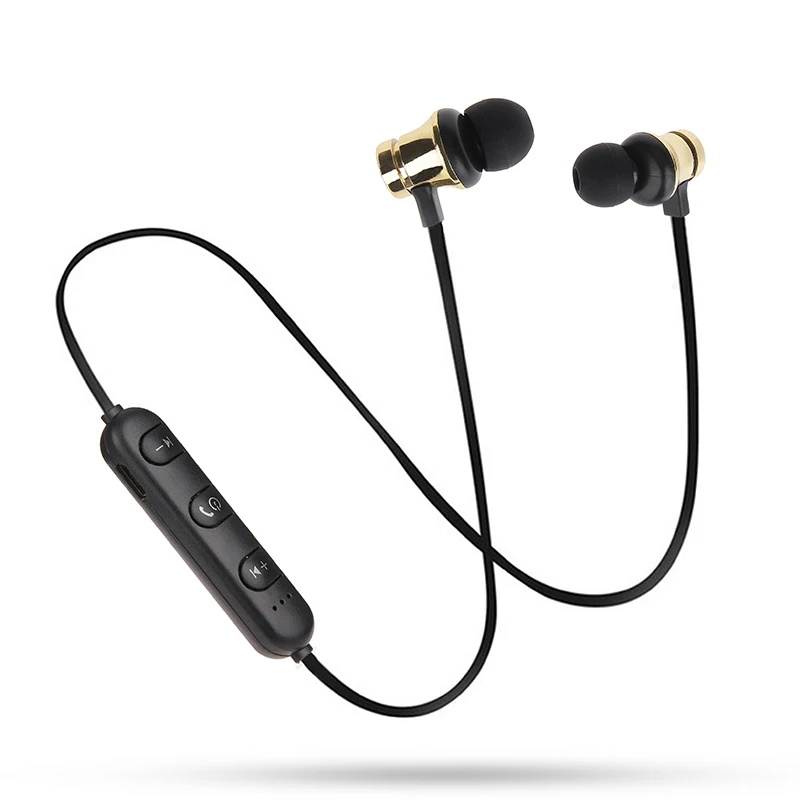 Беспроводные Bluetooth наушники XT11 Магнитная Спортивная Беговая Беспроводная Bluetooth гарнитура для IPhone 6 8X7 Xiaomi Hands Free - Цвет: gold