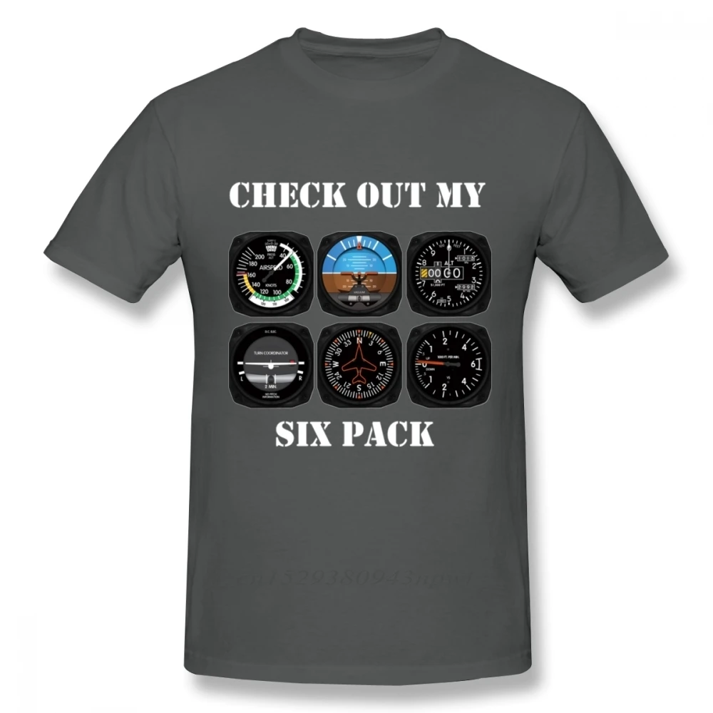 Děsný letectví 6 pack měřici zařízení pro pilots T košile grafické tisk camiseta bavlna velký rozměr homme tričko košile