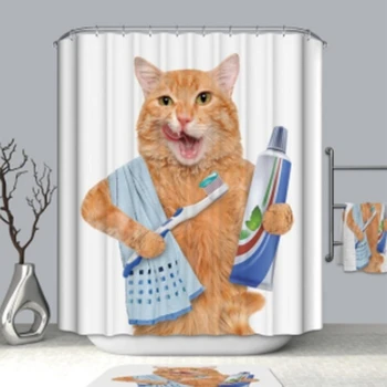 

Waterproof 3D Goldblum Lovelycat Decorative Bathroom Shower Curtain Bape Cortina Rideau de Douche Wedding Decoration Douchegordi
