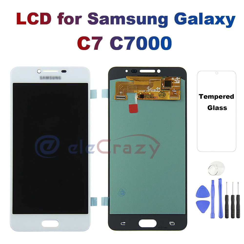 AMOLED для SAMSUNG Galaxy C7 C7000 ЖК-дисплей сенсорный экран дигитайзер сборка замена 100%