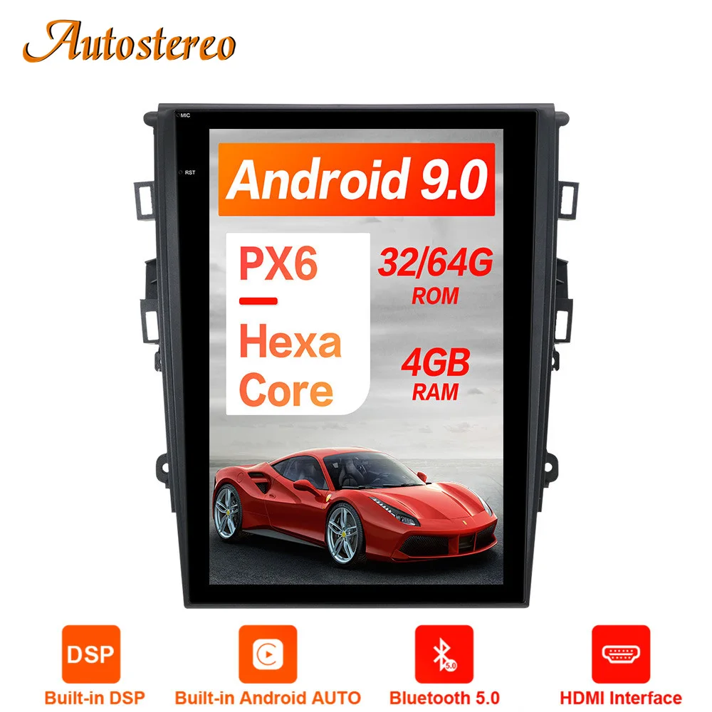 Android 9.0 128+4G Car GPS Navigation For Ford Mondeo Fusion MK5 2013+ Auto Head Unit Multimedia Player Radio Tape Recorder Navi