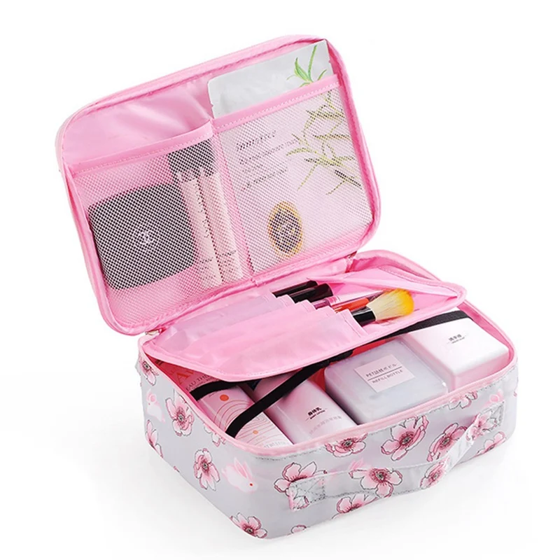C1 1 PC Printed Makeup Bag Portable Zipper Makeup Bag Large Capacity Women Cosmetic Storage Travel Make Up Bag Dropship New Arrival - Цвет: C1