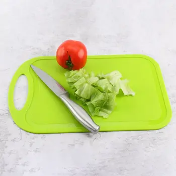 

New Plastic Chopping Block Meat Vegetable Cutting Board Non-Slip Anti Overflow With Hang Hole Chopping Board Pink