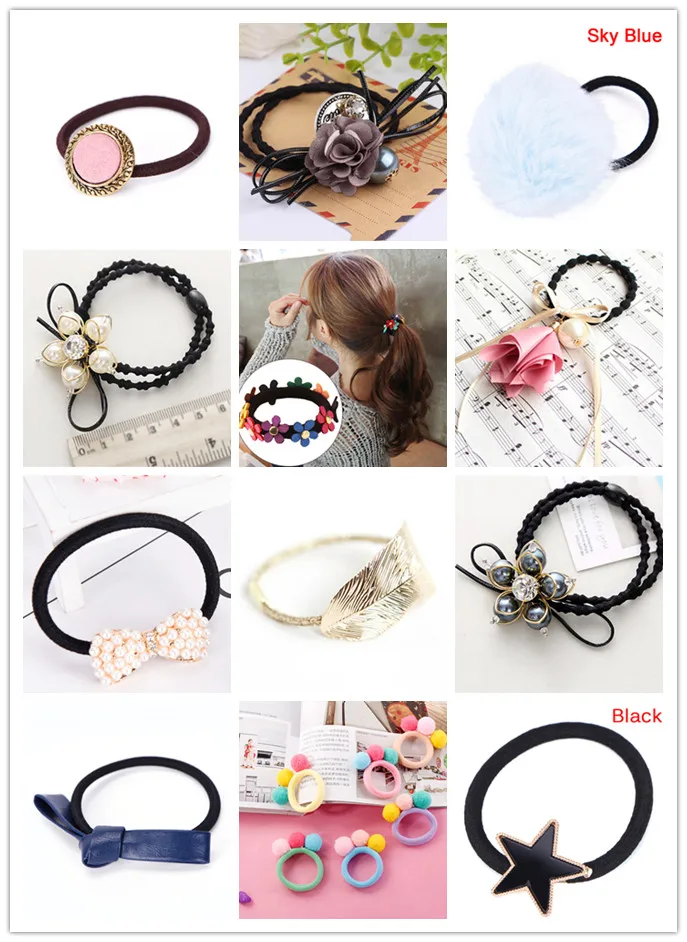 Multi Style Girls Flower Shape Hair Rope Popular Rubber Bands Fashion High Quality Elastic Hair Bands Wholesale