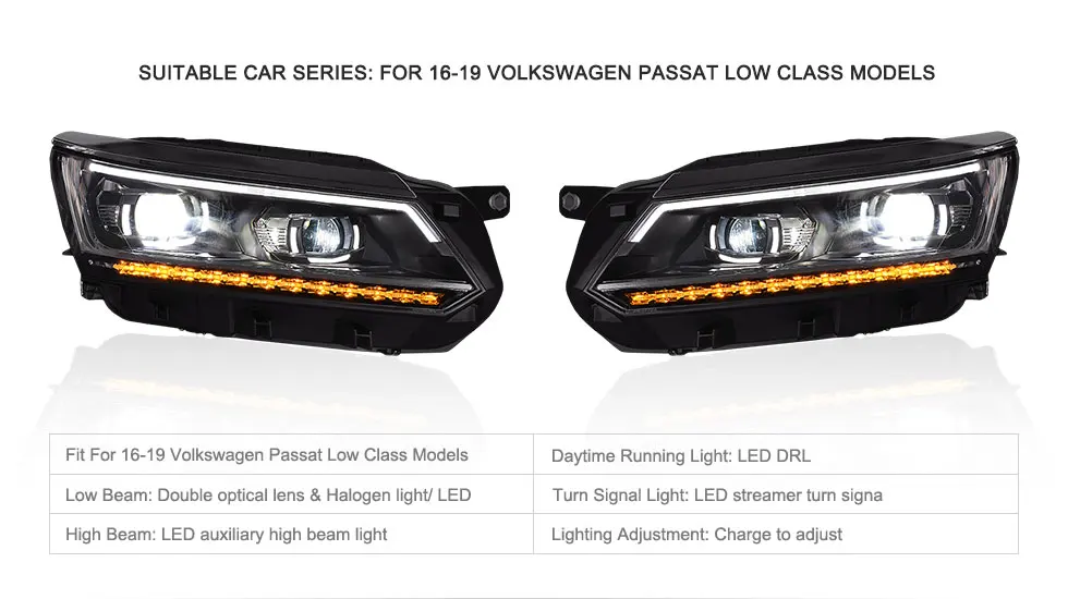 Автомобильная Монтажная головная лампа для новых фар PASSAT B6 B7 2011- светодиодный фонарь DRL Объектив Двойной Луч Биксенон HID Q5 весь комплект
