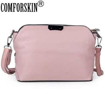 

COMFORSKIN Cowhide Leather Feminine Messenger Bags Dropshipping кошелек женский кожаный Ladies Large Capacity Cross-body Bags