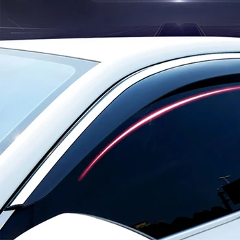 

FOR TOYOTA 2010-2019 PRADO FJ150 Car Deflector Guard Shield Window Door Visor,with Stainless Steel Trim Weather Rain Guard 4PCS