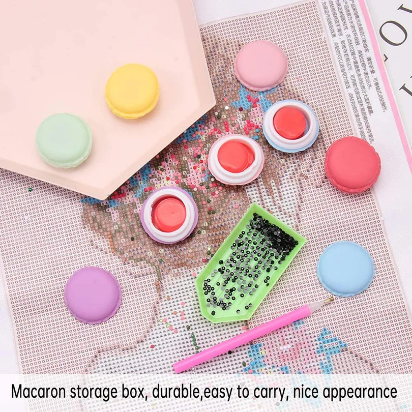 Macaron Diamond Painting Glue Clay Storage Box 1/6pcs