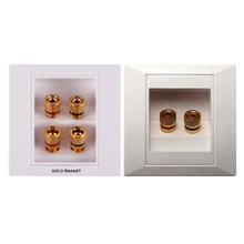 2 шт. вилка типа "банан" настенная пластина с разъемом для подключения к розетке с 2 разъемами для динамиков, 1 шт. 4 привязки и 1 шт. 2 привязки