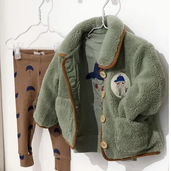 

BOBOMOON 2020 Autumn Toddler Boys Jackets Baby Girl Winter Jackets Plush Fashion Warm Cartoon Baby Girl Coat