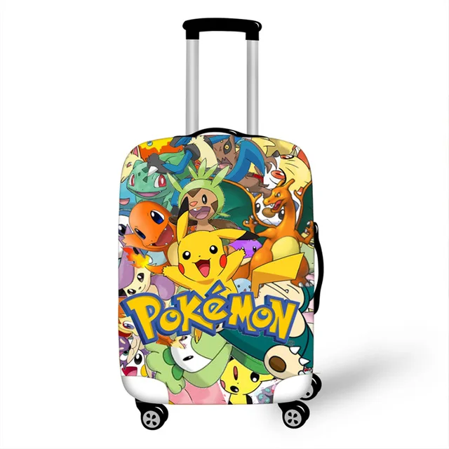 as pictures Мультфильм Покемон Пикачу/Bulbasaur/EEVEE багажная Крышка для путешествий сумка Эластичный чехол для чемодана багажные чехлы - Цвет: as pictures
