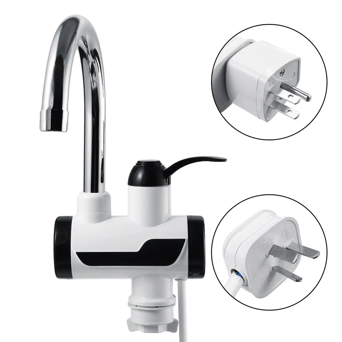 

Instant Tankless Under Type Electric Hot Water Heater Faucet Kitchen Heating Tap Water Heater with Led Temperature Display