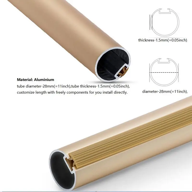 Luxury Curtain Double Rod Track(Aluminium material,Diamater 28mm