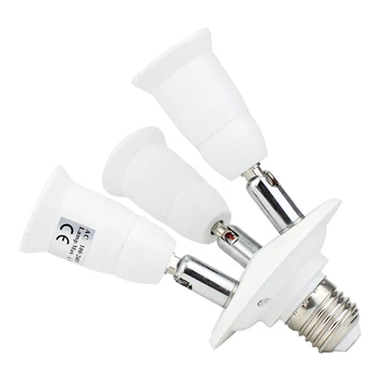 

White E27 Bulb Base Adapter Lamp Holder 360 Degree Rotating 180 Bending 60W Light Socket Lamp Holder Converters 1/3/4/5 in 1