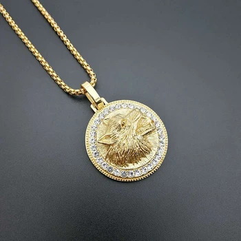 

Charm 60cm Stainless Steel Chain Necklace For Women Minimalist Jewelry Accessories Gift Punk Style Wolf Head Pendant Necklaces