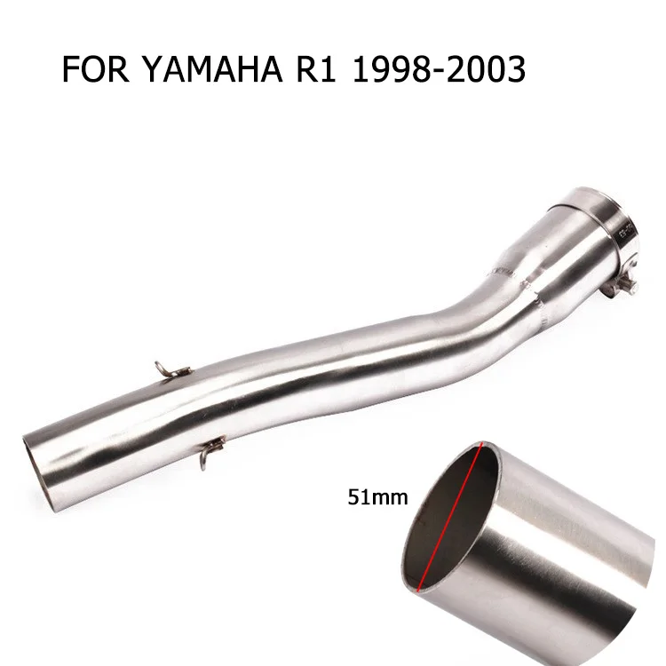 Слипоны для Yamaha R1 YZF-R1 1998- мотоцикл глушитель побега модифицированный разъем из нержавеющей стали средняя Соединительная труба