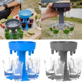 

Bar 6 Shot Glass Dispenser Holder Six Ways Wine Glass Rack Cooler Beer Beverage Dispenser Shot Buddys Cocktail Dispenser Holder