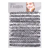 ZS 12Pcs Vintage Stretch Choker Necklace Lady Girl Tattoo Choker Necklace Punk Retro Gothic Elastic Necklaces for Women 3