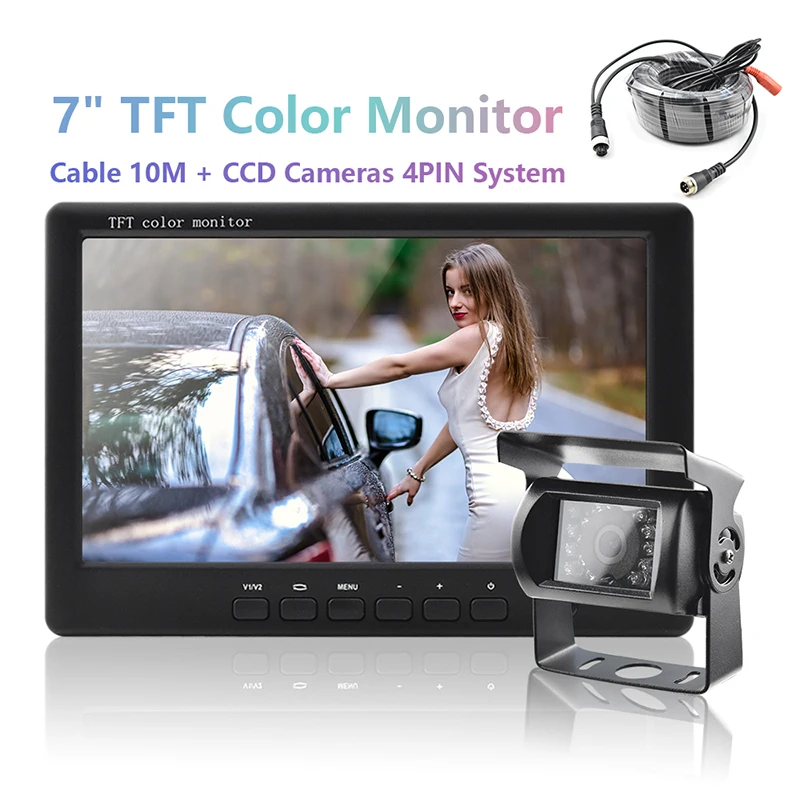 GHM " tft Lcd Автомобильный монитор заднего вида Автомобильный дисплей Hd дисплей Проводная обратная парковочная камера для грузовика с 1 Len