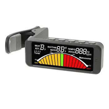 

Mini Clip-On Guitar Tuner Automatic Digital Tone Generator Color LCD Screen Rotatable Guitar Bass Metronome