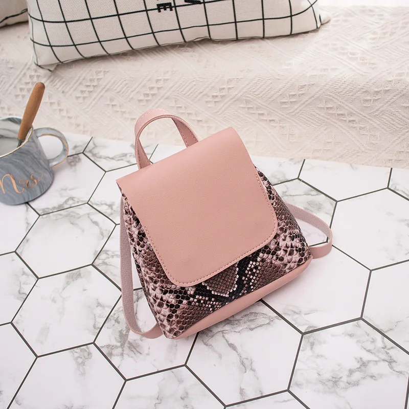 Сумка женская осень и зима стиль рюкзак модная змеиная сумка на плечо в гонконгском стиле текстурированная винтажная Студенческая H
