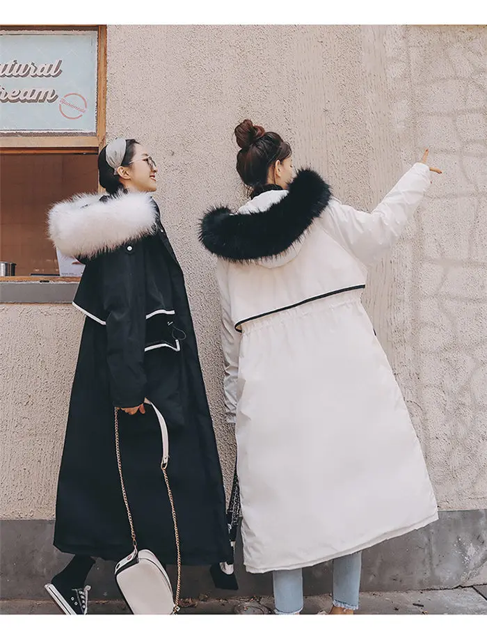 Парка Femme Hiver, модная, для отдыха, с капюшоном, теплая, утолщенная, зимняя, Женская куртка, длинного размера плюс, ватное пальто f2368