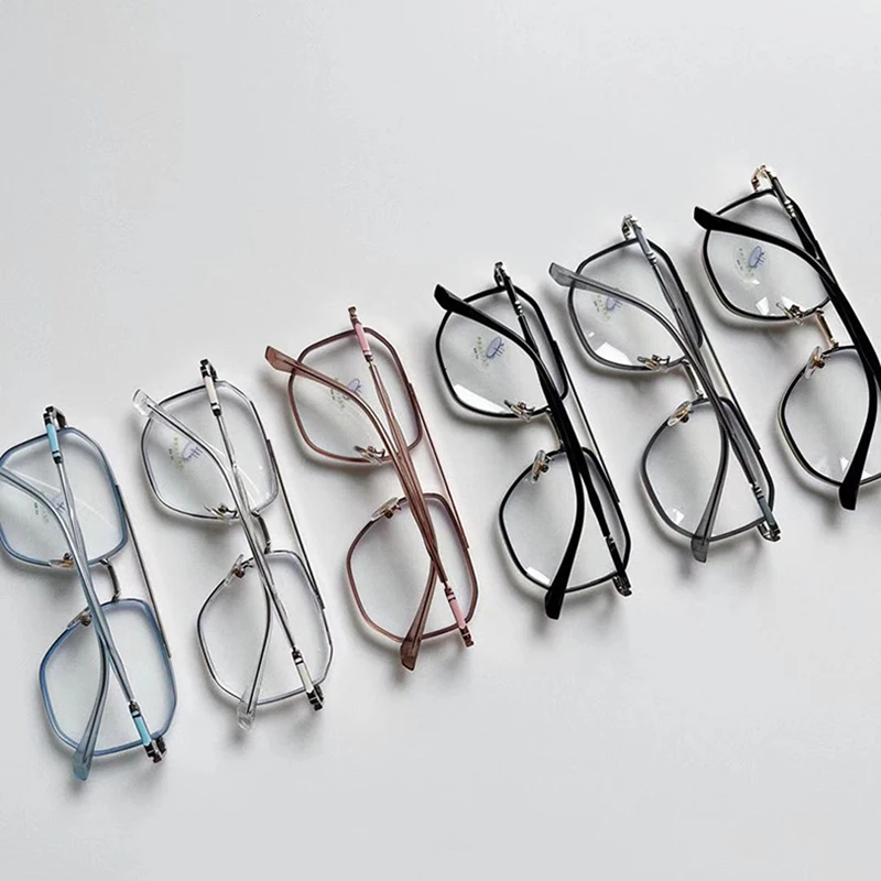 Eyeglasses Frames Eyeglass Frames Square Eyeglasses Optical Glasses Retro Double Bridges Square Women Anti-Blu-Ray Glasses Frame Fashion TR90 Spring Hinge Men Optical Frame Computer Glasses