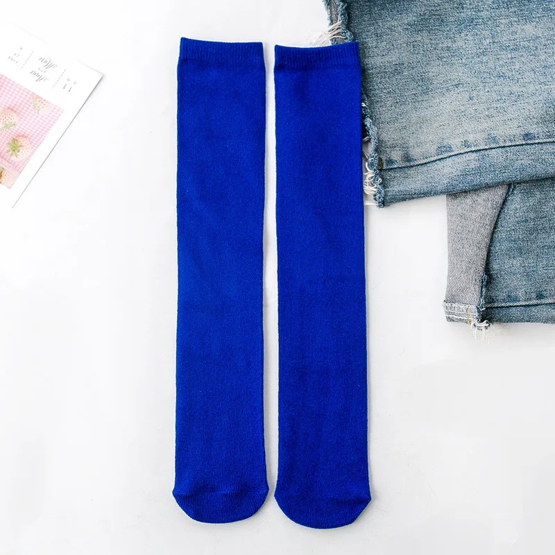 Blue Long Socks Детские гольфы, детские носки, хлопковые носки для малышей, гетры до колена, милые носки для мальчиков и девочек, детские носки, 3-12 лет - Цвет: Blue Long Socks