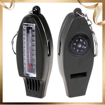

Multifunctional 4 in1 Compass Thermometer Whistle Magnifier For Traveling Camping Hiking Climbing Outdoor Sports