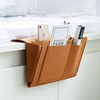 

Felt Bedside Storage Organizer Bed Desk Bag Sofa TV Remote Control Hanging Caddy Couch Storage Organizer Bed Holder Pockets