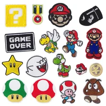 Cute Cartoon Embroidered Iron on Parches Patch Game Characters Ghost Mario Fabric Badge Children Jacket Clothing Accessories DIY