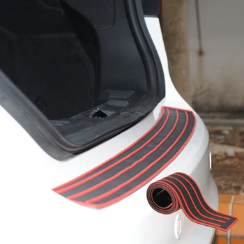 

3 Color Rubber Car Door Sill Bumper Protector Trunk Guard Plate Sticker Rear Bumper Protection Trim Cover Strip Scratch Plate
