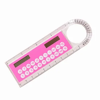 

Mini Calculator Magnifier Multifunction 10cm Ultrathin Ruler Student Office Stationery Supply GDeals