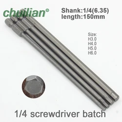 1Pcs 150mm Lenth Hex Shank Magnetic Hex Head Screwdriver Bits Electric screwdriver Bits Tools