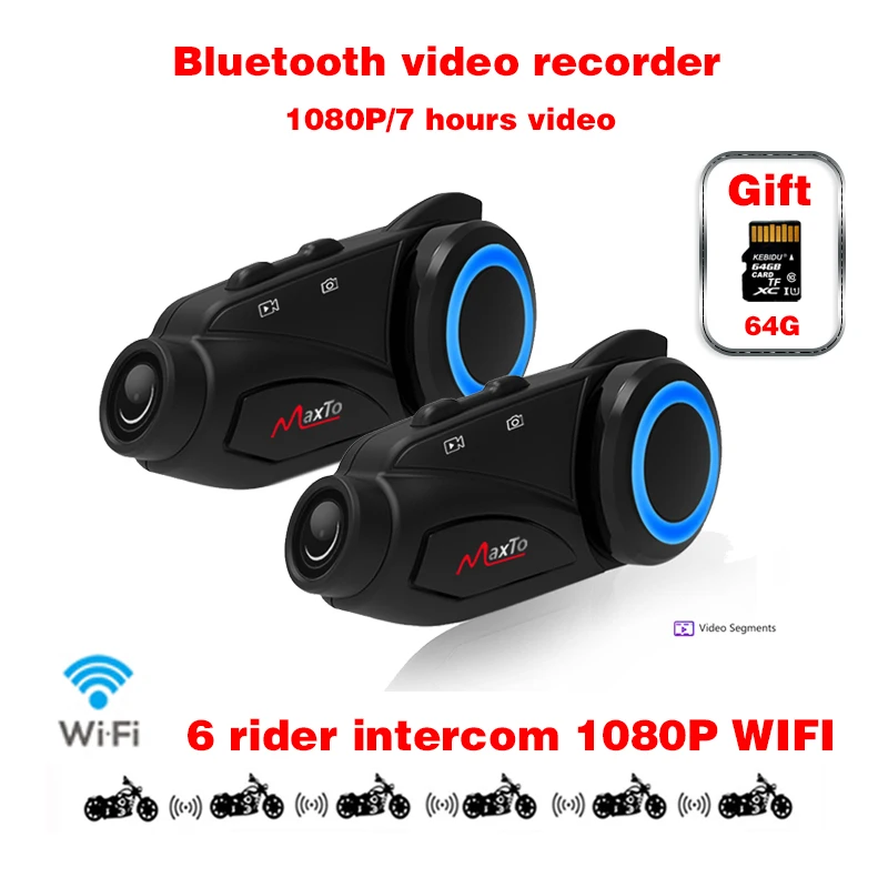 64G 1600mAh Bluetooth WIFI Video Recorder M3 Motorcycle Helmet