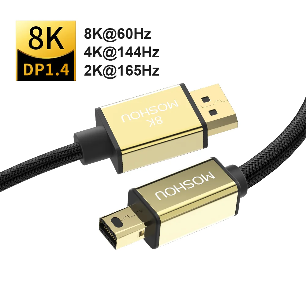 2021 New DP 1.4 Cables Displayport to DP to mini DP Support 8K 60Hz 4K