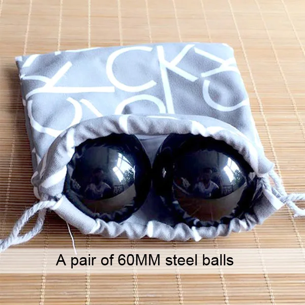 Two 6cm steel balls Пара твердых 50 мм/60 мм вареных черных стальных шариков износостойкие и ударопрочные гандбол мяч для упражнений фитнес-мячи - Цвет: Two 6cm steel balls