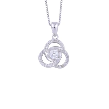 

925 Sterling Silver Big Crystal 3 Leaf Clover Necklaces For Women Zircon Hollow Lucky Leaf Pendants Fashion Jewelry