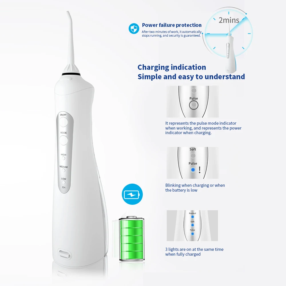 Профессиональный ирригатор для полости рта перезаряжаемый портативный стоматологический ирригатор для чистки зубов полости рта зубная нить водоструйный ирригатор изысканный