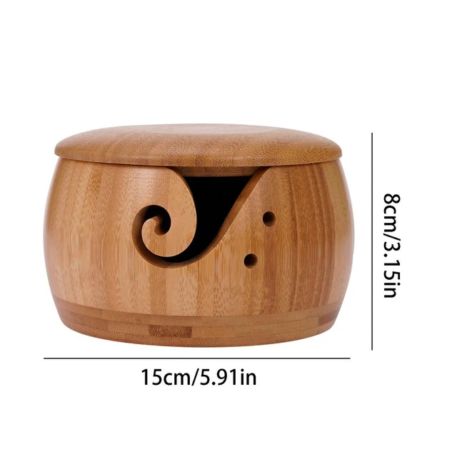 Wooden Yarn Bowl With Lid Crochet Organizer Storage Holder Non-Slip  Eco-friendly New Handmade DIY For Knitting Crochet Skeins - AliExpress