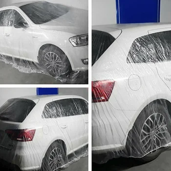 

Disposable Car Cover Waterproof Transparent Plastic Dustproof Cover Car Rain Cover Practical Car Cover Protective