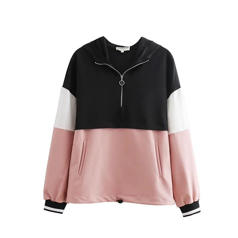 

2018 Western Style Autumn And Winter WOMEN'S Dress New Style Daishu Pocket Color Block Jacket