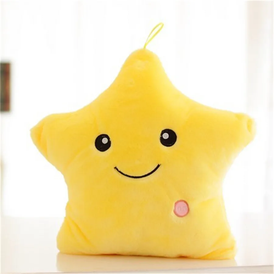 34CM Creative Toy Luminous Pillow Girls Led Cushion Toys Kids Colorful Plush Light Gift Stuffed Soft Glowing Children For Stars