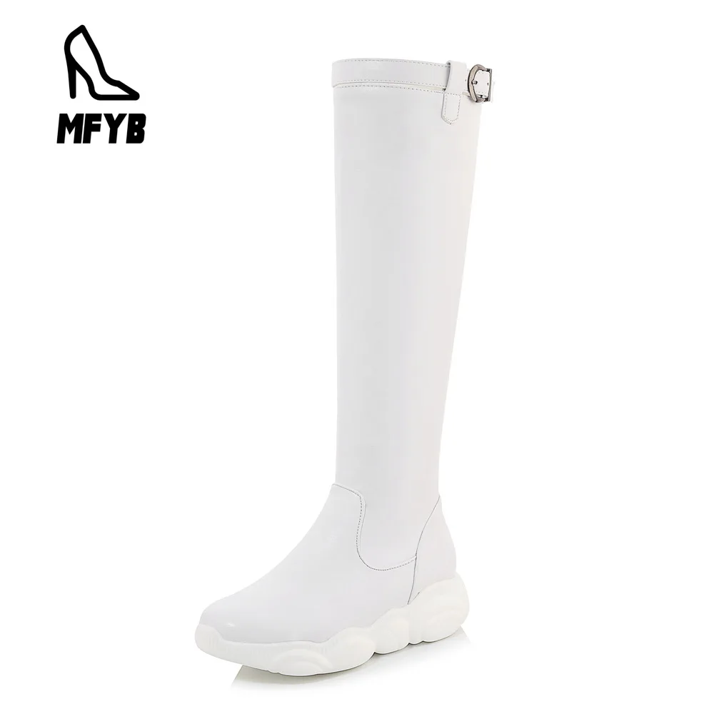

MFYB Women's boots 2019 winter new comfortable thick-soled women's shoes 35-43 large size panda bottom high boots women's boots