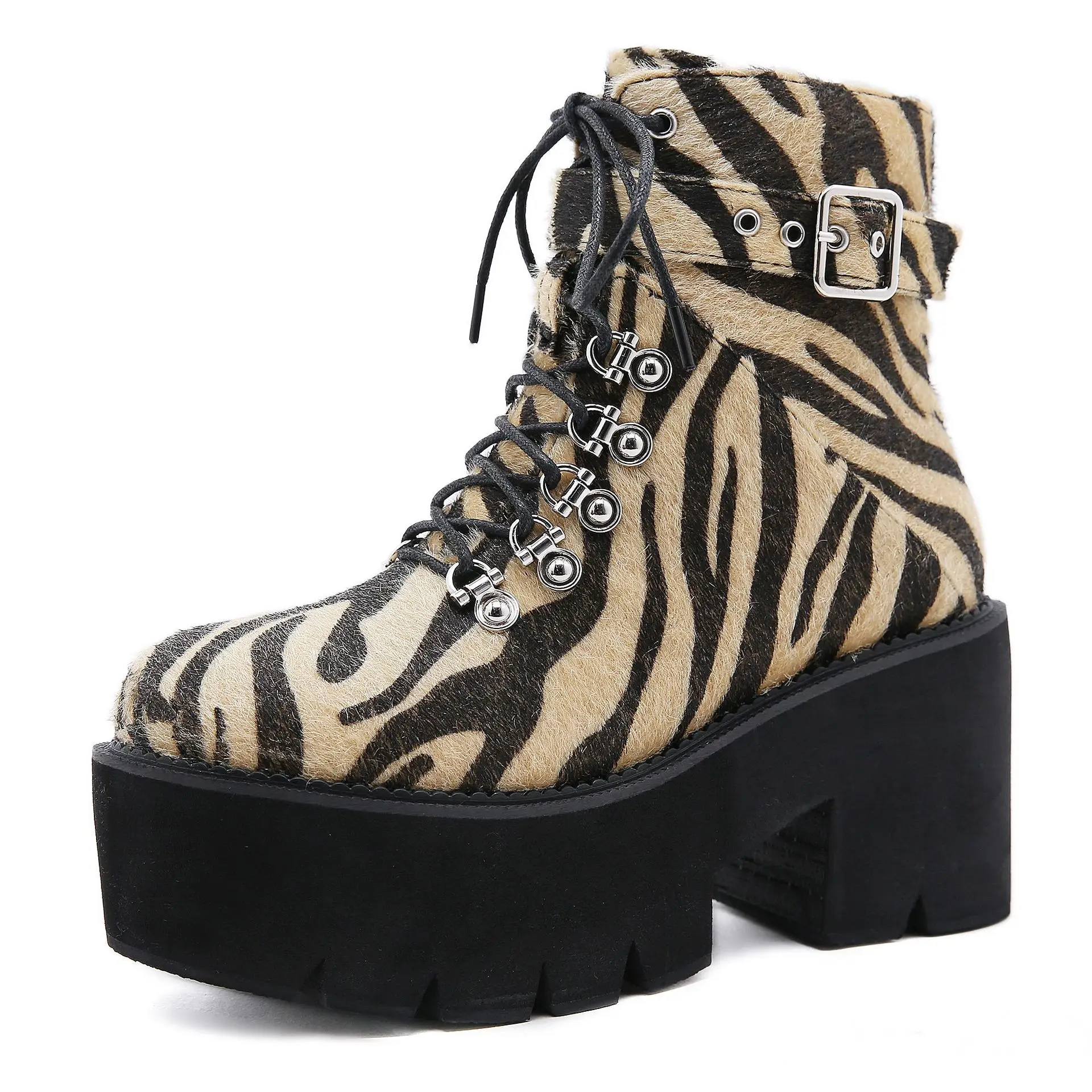 leopard platform boots